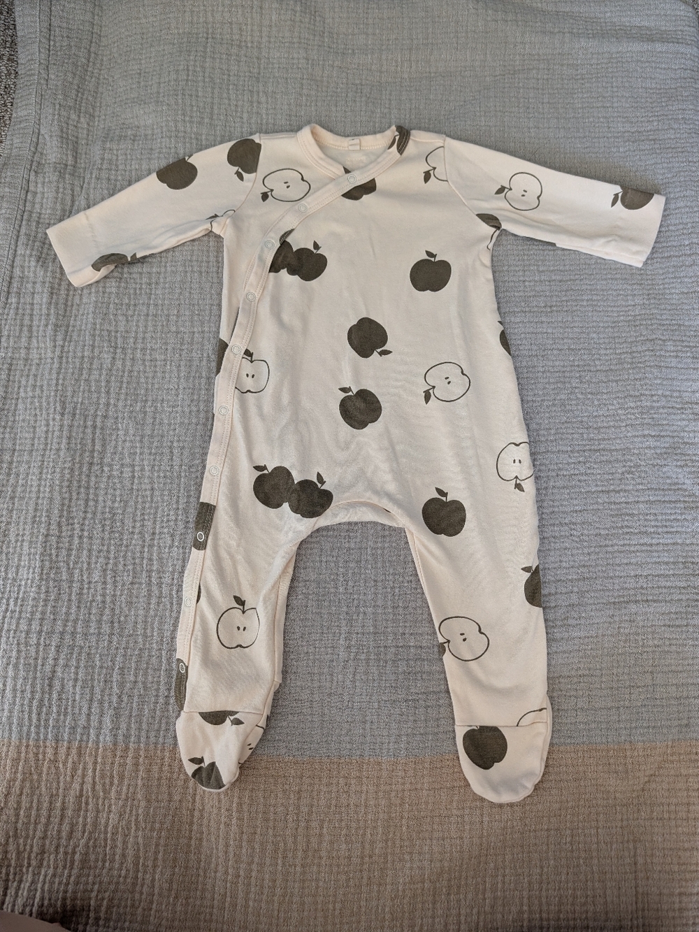 Organic Zoo Baby Apple Print Footie Romper, Size 6-12M